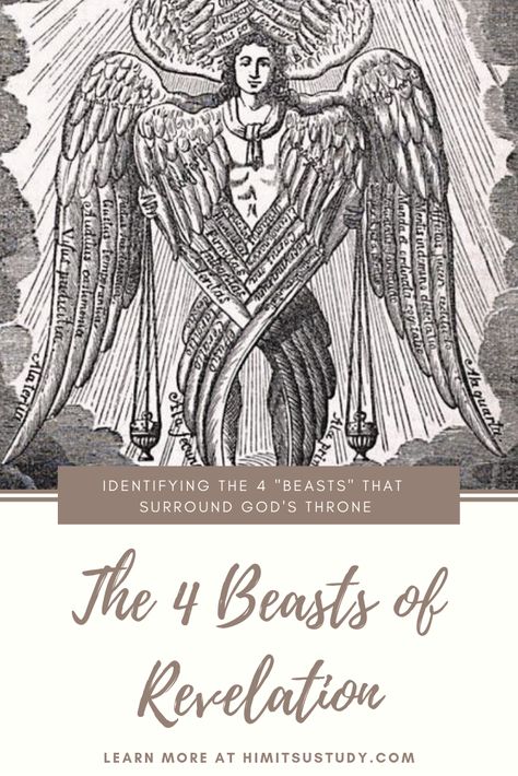 Who are the 4 beasts John sees in Revelation and do we see them anywhere else in the Bible? “And before the throne there was a sea of glass like unto crystal: and in the midst of the throne, and round about the throne, were four beasts full of eyes before and behind”. (Revelation 4:6) #revelation #heaven #angels #cherubim #seraphim #godsthrone Revelation Verses, Heaven Angels, Bible End Times, Beast Of Revelation, Revelation Bible Study, Study Topics, Revelation 4, Revelation Bible, End Times Prophecy