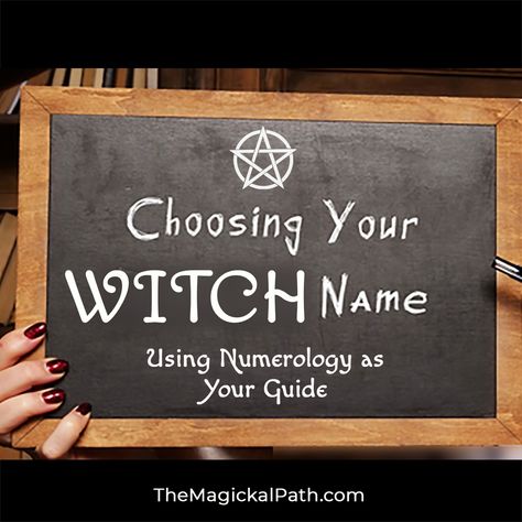 HOW TO CHOOSE YOUR WITCH NAME Using Numerology as Your Guide: Does having a Witch name resonate with you? Does the idea of using an ancient esoteric divination practice appeal to your inner mystic? If so, choosing a magickal name using numerology may be a perfect way for you to create one! . To see exactly how to come up with your own numerologically aligned Witch name, click on over to my new blog post for step-by-step instructions! . #witchname #craftname #magickalname #numerology #witchcraft Finding Your Witch Name, Witch Coven Names Ideas, What’s Your Witch Name, What Is My Witch Name Quiz, How To Pick A Witch Name, Witchy Nicknames, Witch Siduals, Talk To Your House Witch, Witch House Names