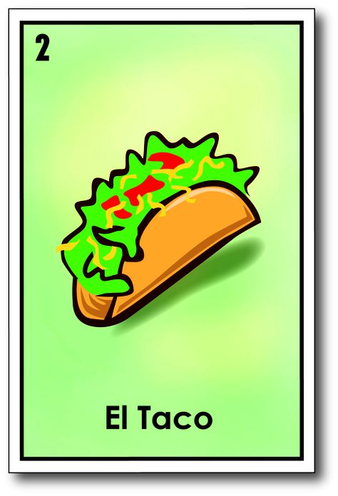 Today's Lotería Card: El Taco! Join us on Sunday, May 5, for our World's Longest Taco reenactment!    Repin if you love tacos! Taco Wallpaper, Mexican Restaurant Decor, Taco Love, Taco Time, Scrapbook Letters, Loteria Cards, Taco Shop, Mexican Culture Art, Dinosaur Funny