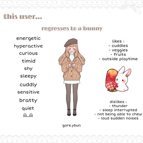 Safe Space Activities, Bunny Gf Type, Bunny Girlfriend Type, Cat Regressor, Bunny Regressors, Bunny Regression, Bunny Pet Play, Pet Reggresion, Pet Regressor