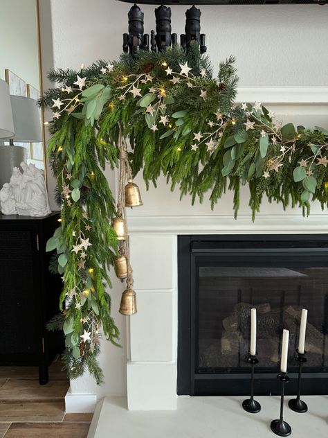 Linked everything I used to create this dreamy chrishmas mantle on thr LTK app. #christmasdecor #christmasmantle #christmasgarland #christmasfireplace #diychristmas #holidaydecor Mantle Christmas Decor Ideas, Garland Mantle, Christmas Garland Mantle, Christmas Fireplace Mantels, Holiday Mantel, Christmas Decorations For Kids, Christmas Mantle Decor, Christmas Mantel Decorations, Christmas Interiors