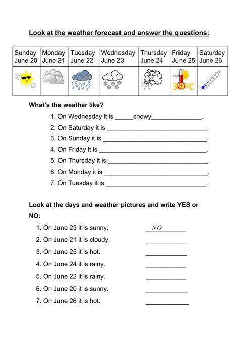 Weather online worksheet for Adults. You can do the exercises online or download the worksheet as pdf. Weather Esl Worksheet, Season And Weather Worksheet, What Is The Weather Like Worksheet, Weather Exercises English, What Is The Weather Like Today, Weather And Seasons Worksheet, Weather And Clothes Worksheet, Weather Forecast For Kids, Weather Worksheets For Kindergarten