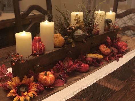 Sugar Mold Decor Ideas, Sugar Mold Centerpieces, Sugar Molds Decor, Wooden Sugar Molds, Lake Christmas, Harvest Ideas, Sugar Mold, Thanksgiving Time, Fall Table Centerpieces