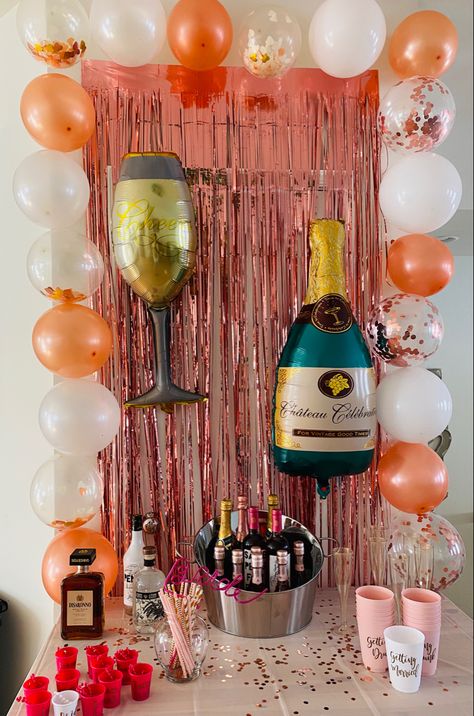 Theme Cocktails Party, Table Decorations For Bachelorette Party, Snacks For A Bachelorette Party, Drink Table For Party, Alcohol Station Parties, Bachelorette Party Snack Table, Drink Table Ideas Beverage Stations Birthday Parties, Bachelorette Food Table, Cocktail Theme Bachelorette Party