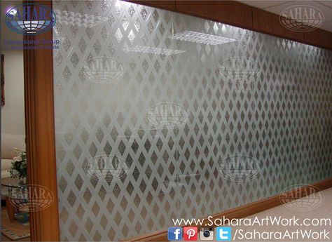 Design you office glass doors and partitions with your own unique and customized sandblast designs! Made from frosted glass and sandblasted pattern, complemented with ROYAL° handles and accessories. Toughened Glass Design, Sandblasted Glass Design, Window Glass Design, Frosted Glass Design, Sandblasted Glass, Glass Partition, Office Colors, Window Glass, Cubicle