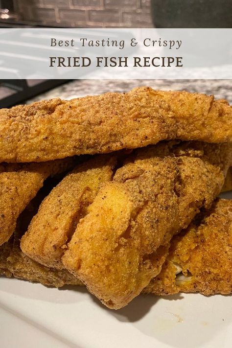 Photo of fried fish and seasoning Deep Fried Fish Batter, Best Fried Fish Recipe, Fried Fish Batter, Flounder Fish Recipes, Crispy Fried Fish, Deep Fryer Recipes, Fried Flounder, Fried Catfish Recipes, Fried Fish Recipe