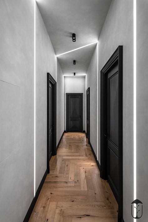 UI042 on Behance Stone Paint, House Staircase, Bathroom Inspiration Modern, Hallway Designs, Home Entrance Decor, Entrance Decor, Black Doors, Dream House Exterior, House Entrance