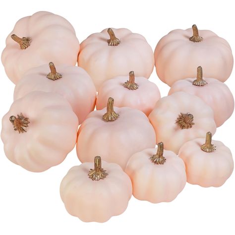 PRICES MAY VARY. Quantity: This package includes 12 small light pink artificial pumpkins in 3 different sizes, with 4 pumpkins in each size. These charming pink pumpkins can be creatively incorporated into your fall decor, whether as table centerpieces, wreath accents, or mantel decorations. Add a unique twist to your traditional autumn displays with these delightful pumpkins. Size: These pink foam pumpkins come in 3 sizes: 2.4" wide x 2.4" tall, 3" wide x 2.6" tall, and 3.8" wide x 3" tall. Use Pink And Blue Pumpkins, Pink And Gold Pumpkin First Birthday, Pumpkin Baby Shower Centerpiece Ideas, Our Little Pumpkin Is Turning One Decor, A Little Pumpkin Is On The Way Decor, Fall Baby Shower Table Decor, Pink Fall Baby Shower Ideas, Fall Party Table Decor, A Little Pumpkin Is On The Way