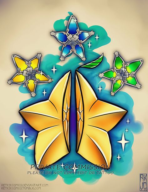 Kingdom Hearts Star Fruit, Wayfinder Tattoo, Wayfinder Kingdom Hearts, Wayfinder Trio, Kingdom Hearts Tattoo, Paopu Fruit, Kingdom Hearts Hd, Disney Sleeve Tattoos, Kingdom Hearts 1