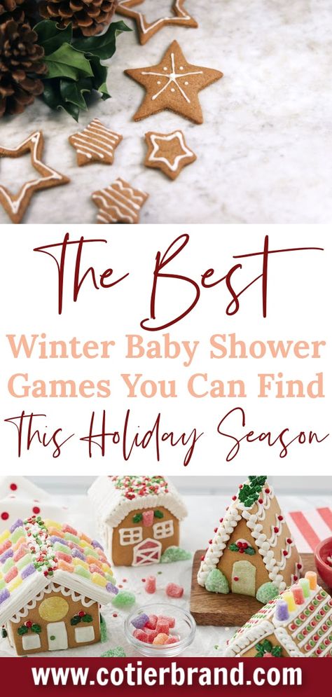 Santa Baby Baby Shower Games, Christmas Themed Baby Shower Games, Baby Shower Games Christmas Theme, Winter Themed Baby Shower Games, December Baby Sprinkle Ideas, Baby Shower In December Ideas, Winter Baby Shower Activities, Christmas Themed Baby Shower Ideas Girl, Christmas Theme Baby Shower Ideas Boy