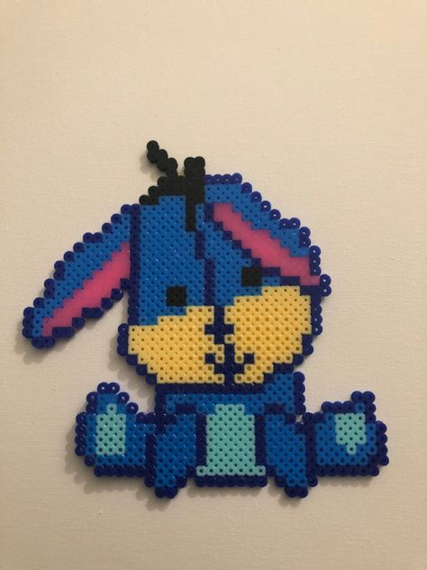 Eeyore Perler Beads Pattern, Eeyore Perler Beads, Hamma Beads Ideas, Pixel Beads, Easy Perler Beads Ideas, Perler Bead Templates, Diy Perler Bead Crafts, Perler Crafts, Beads Ideas