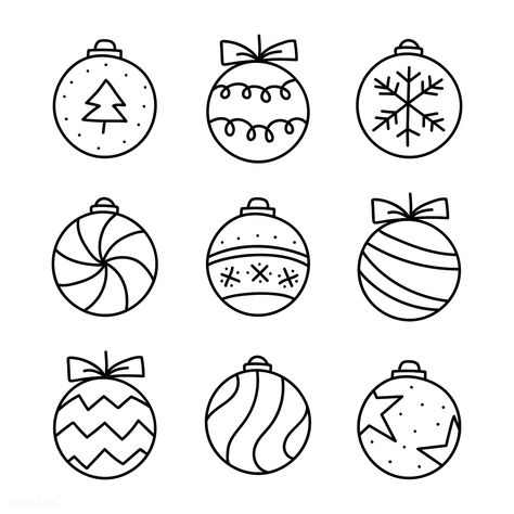 Christmas baubles drawing doodle style | premium image by rawpixel.com / NingZk V. Bullet Journal Christmas, Doodle Christmas, Christmas Doodle, Christmas Drawings, Diy Jul, Baubles Christmas, Ball Drawing, Couple Drawing, Christmas Doodles