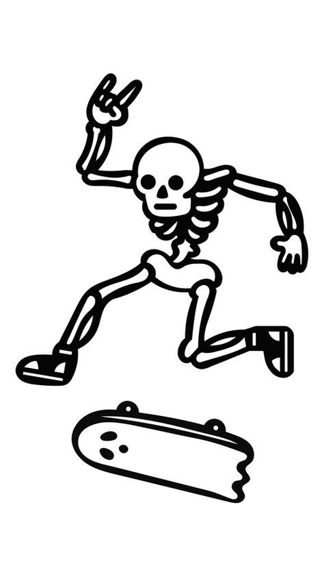 Skeleton Skateboarding Drawing, Skateboarding Skeleton Tattoo, Skeleton On Skateboard Tattoo, Skeleton In Hoodie Drawing, Skateboard Ghost Tattoo, Animals On Skateboards Drawing, Simple Skateboard Drawing, Skateboard Drawing Ideas, Skateboard Doodle Art