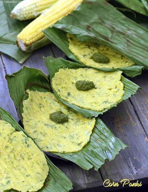 Corn Panki recipe, Vegetarian Recipes Indian Delicacies, Marathi Culture, Gujarati Snacks, Recipes Using Bananas, Rajasthani Food, Veg Snacks, Vegetarian Indian, Recipe Vegetarian, Appetizers Recipes