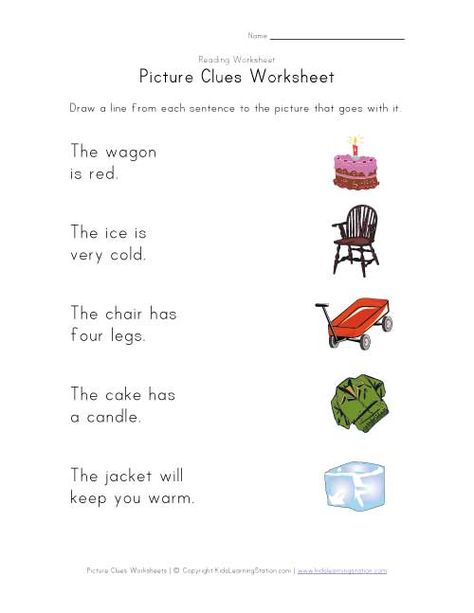 Picture Clues Reading Pictures, Short Sentences, Teaching Reading Comprehension, Picture Clues, Early Reading Skills, Kindergarten Worksheets Free Printables, Learning Stations, Reading Practice, Early Reading