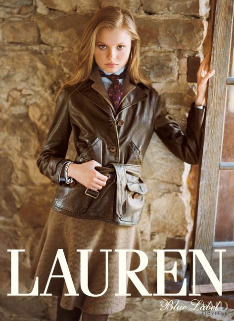 Photo feat. Magdalena Frackowiak - Ralph Lauren Blue Label - Autumn/Winter 2007 Ready-to-Wear - Fashion Advertisement | Brands | The FMD Ralf Loren, Ralph Lauren Ad Campaigns, Ralph Lauren Campaign, Ralph Lauren Ad, Ralph Lauren Ads, Classy Girls Wear Pearls, Designer Ralph Lauren, Ralph Lauren Style, Leather Jackets Women