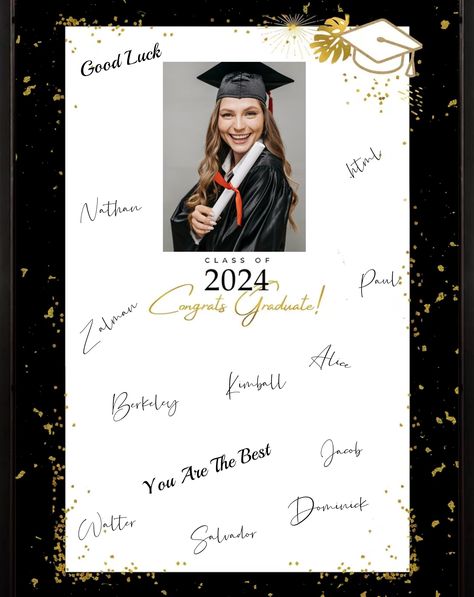 PRICES MAY VARY. 【Graduation Guest Book】This elegant frame in classic black and white picture frame doubles as both a guestbook and a grad keepsake, with a large white signature canvas providing a beautiful way to collect well wishes, advice, and memories from friends and family.This is stylish way to any high school or college graduation party or celebration. 【Size】Signature photo frame measures approximately 11. 6 x 16.5 inches and fits a 5 x 7 inch photo. Can meet your graduation commemoratio Signature Picture Frame, Signature Board, Graduation Guest Book, Picture Frame Wood, Picture Frame Black, College Graduation Parties, Wood Guest Book, 2024 Graduation, Well Wishes