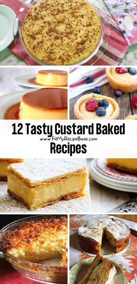 12 Tasty Custard Baked Recipes - Fill My Recipe Book Desserts With Custard Filling, Fancy Custard Desserts, Custard Powder Desserts, Chocolate Egg Custard, Custard Powder Cake Recipe, Custard Tart Recipe Easy, Recipes Using Custard Powder, Bird Custard Recipes, Custard Powder Recipes Desserts