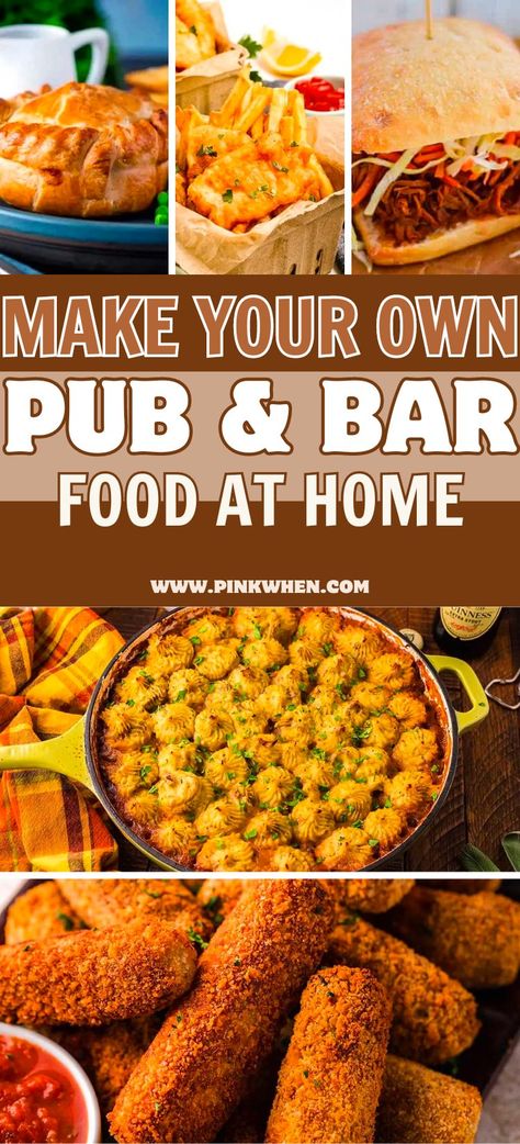 Easy Bar Food Ideas, Pub Grub Ideas, English Pub Food, Gastro Pub Food Ideas, Bar Food Menu Ideas, Pub Food Ideas, Bar Food Ideas Restaurant, Pub Food Recipes, Bar Food Ideas