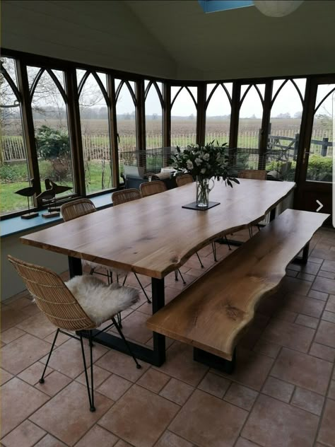 Unique Wood Kitchen Table, Large Wood Table Dining Rooms, Dining Table Wood Rustic, Rough Wood Dining Table, Big Wooden Dining Table, Large Wood Dining Table, Solid Wood Dining Table Modern, Raw Wood Dining Table, Wood Dining Table With Bench