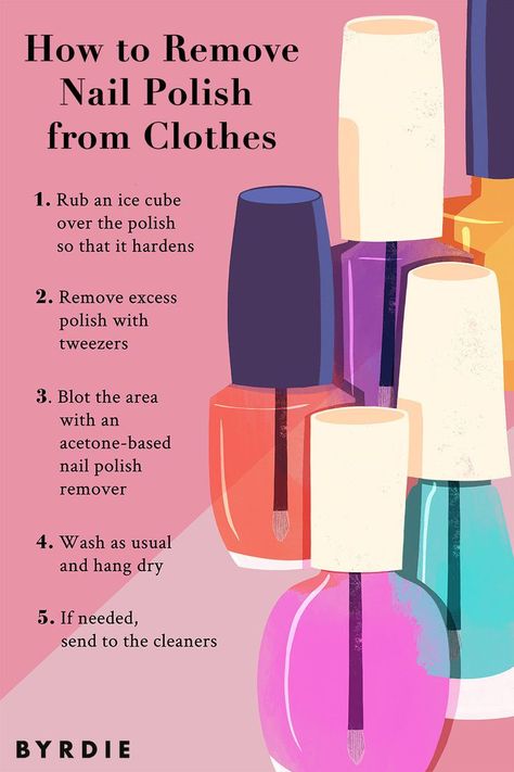 How to Get Nail Polish Out of Clothes in 4 Steps Nail Polish Out Of Clothes, Nails Supplies, Nail Polish Stain, Nail Polish Storage, Beauty Salon Design, Fingernail Polish, Smarty Pants, Clear Nail Polish, Shiny Nails