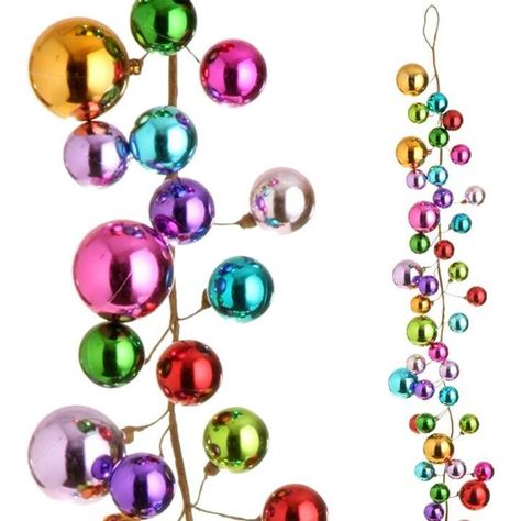 4' Multi Color Ball Garland #holiday #homedecor #wreathsupplies #madoorablecreations #holidaydecor #ribbon Eclectic Christmas Trees, Raz Imports Christmas, Disco Party Decorations, Raz Imports, Ornament Garland, Tinsel Garland, Ball Garland, Felt Ball Garland, Christmas Tree Garland