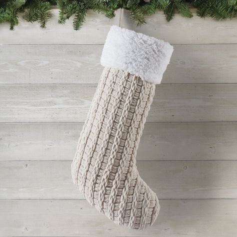 Buy My Texas House Charlotte Grey Chenille Basketweave Christmas Stocking, 20" x 10" at Walmart.com Texas House Decor, Fireplace Stairs, Fireplace Stockings, My Texas House, Crochet Stocking, Large Christmas Stockings, Christmas Stocking Gifts, Texas House, Holiday Stocking