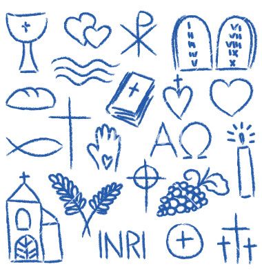 Christian doodles symbol set vector 1974949 - by kytalpa on VectorStock® Christian Pattern Design, Christian Drawings Doodles, Christian Drawings Ideas, Historic Christian Symbols, Small Bible Doodles, Easter Doodles Christian, Early Christian Symbols, God Doodle Art, Christianity Drawing