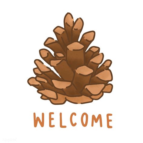 Welcome autumn pinecone illustration vector | free image by rawpixel.com How To Draw Pinecones, Pinecone Doodle, Pinecone Illustration, Pine Cone Watercolor, Pine Illustration, Easy Drawings Step By Step, Pine Cone Drawing, Cone Drawing, Baby Store Display