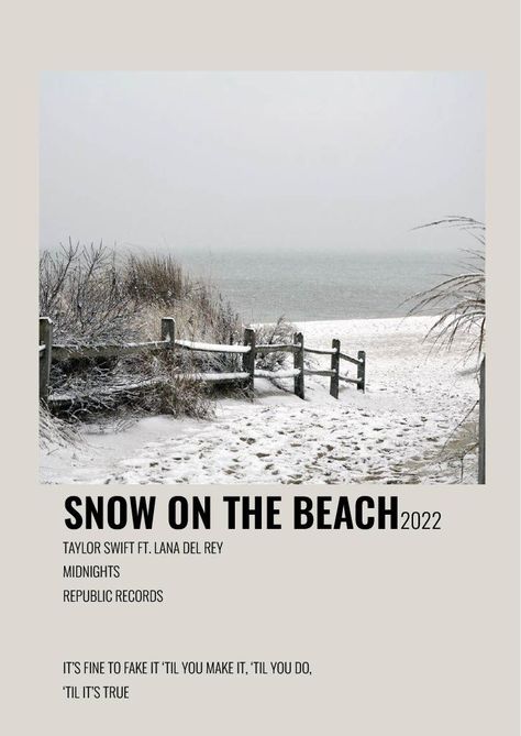 Snow On The Beach Taylor, Beach Lyrics, Country Couple Photos, Beach Songs, Taylor Swift Discography, Snow On The Beach, Midnights Taylor Swift, Beach Minimalist, Midnights Taylor