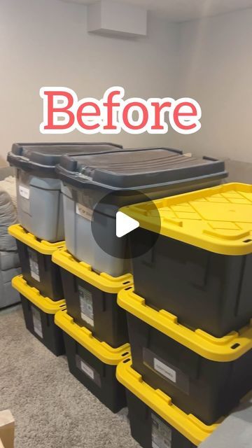 Alex Hansen on Instagram: "I love to help people to get more organized. Do you struggle with a messy house? Is your stuff all over the place? Let me help you with my shelf storage solutions.  If you are in Utah I can install it for you, if you live somewhere else I can also ship it.  . . #storage #storagebins #storagesolutions #storageideas #storagewars #garageorganization #garagegoals #storagebins #storagetote #storagerack #utah #reels #reelsinstagram #organization #totes #storagerack #realstate #utahrealestate #utahrealtor" Storage Shelves For Plastic Tubs, Garage Shelving Ideas Wall, Plastic Tub Storage Ideas, Tote Bin Storage Ideas, Shelf Storage Ideas Organizing, Bin Shelf Storage, How To Hide Storage Bins, Storage Tub Organization, Storage Shelf Organization