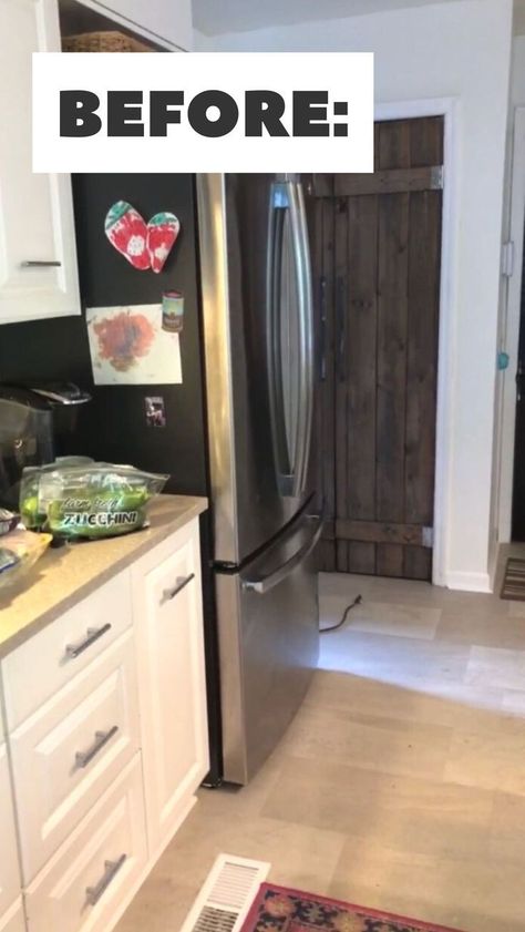 How to frame a refrigerator DIY. Simple idea for a kitchen remodel. #diy #homeimprovement #kitchenideas Cabinet Over Refrigerator Ideas, Over Fridge Ideas, Over Fridge Cabinet Ideas, Over Refrigerator Ideas, Refridgerator Cabinet, Built In Refrigerator Ideas, Cabinet Above Refrigerator, Cabinet Over Fridge, Cabinets Around Fridge