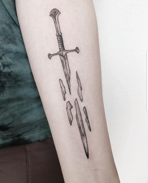 Shards Of Narsil Tattoo, Narsil Tattoo, Arrow Head Tattoos, Shards Of Narsil, Tolkien Tattoo, Courage Tattoos, Lotr Tattoo, Rings Tattoo, Lord Of The Rings Tattoo