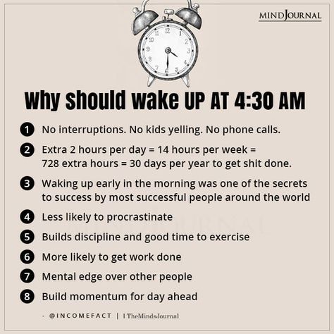 Here's how to live a productive life! #motivationalquotes Early Quotes, Wake Up Early Quotes, Productive Life, No Phone, Airbnb Promotion, Feeling Discouraged, Wake Up Early, Miracle Morning, Healthy Morning Routine