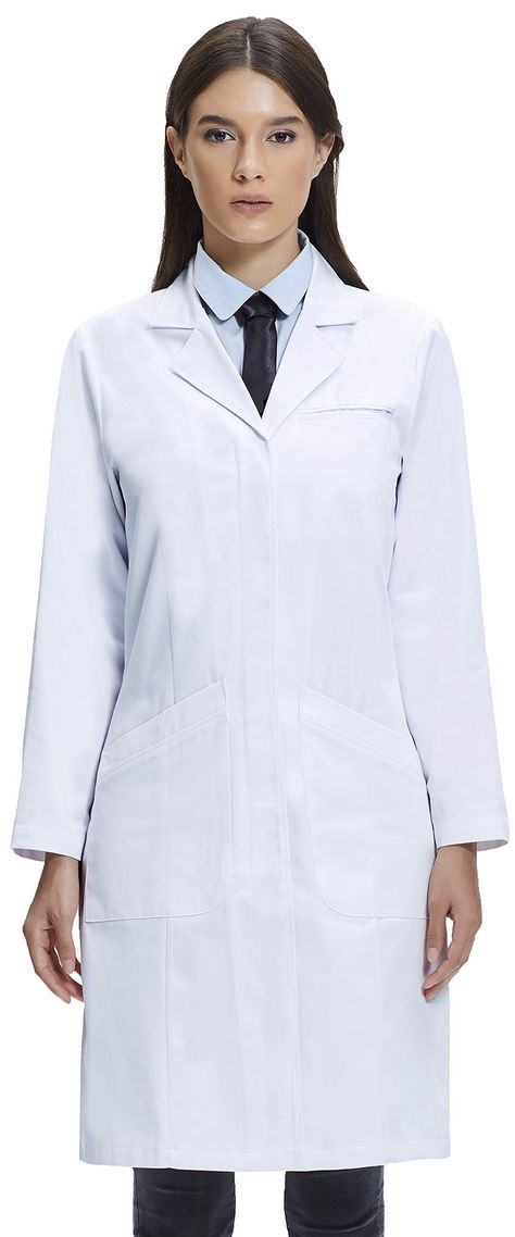 PRICES MAY VARY. SIZE TIP: Please note this lab coat fits large for comfortable wear and better movement. Please size down if you want a more slimming fitted look. FIT: This beautiful classic fit lab coat poses a simple and elegant style that is the perfect professional garment for ladies with a natural physique. Please note that this is a classic fit and not a tailored fitted lab coat. FABRIC: Our LABTEX industrial grade fabric is made up of 65% polyester and 35% cotton with a hardwearing but s Science Lab Coat, Coat Poses, Women's Lab Coats, Women's Lab Coat, James Cotton, Healthcare Uniforms, Women's Uniforms, Lab Coats, Safety Clothing