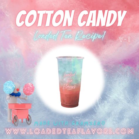 Cotton Candy Loaded Tea Recipe, Loaded Tea With Cotton Candy, Cotton Candy Tea Herbalife, Easy Loaded Tea Recipes Diy, Cotton Candy Herbalife Tea Recipe, Loaded Tea Flavors, Cotton Candy Water Recipe, Cotton Candy Loaded Tea, Loaded Teas Recipes