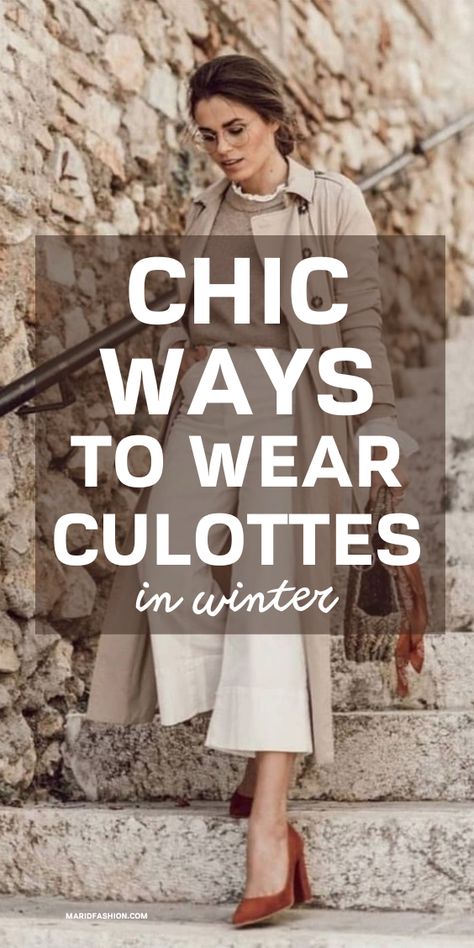 Check out the article if you want to discover a culottes outfit that will make you feel comfy and chic. Get some inspiration and find tips that will help you to style not only culottes but some other wardrobe pieces from your wardrobe. Culottes Outfit Work, Black Culottes Outfit, Coulottes Outfit, Style Culottes, How To Wear Culottes, How To Style Culottes, Culottes Outfit, Leather Culottes, Black Culottes