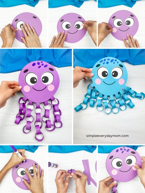 🐙 Octopus Paper Chain Craft ✂️ Get... - Fun Crafts For Kids | Facebook Octopus Crafts, Babysitting Crafts, School Kids Crafts, Paper Chain, Vbs Crafts, Paper Chains, Alice In Wonderland Tea Party, Shape Crafts, Mad Hatter Tea Party