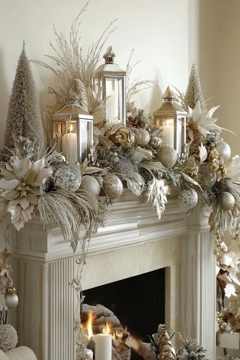 "Elevate your living room with the warmth of Seasonal Mantel Decor! 🍂🕯️ A great way to bring the beauty of each season into your home. 🌿✨ #SeasonalDecorating #MantelInspiration #HomeDecor" Outdoor Christmas Decoration Ideas, Outdoor Decoration Ideas, Christmas Fireplace Mantels, Luxury Christmas Decor, Mantel Decor Ideas, Christmas Mantel Decor, Christmas Tree Decorating Themes, Christmas Mantle Decor, Christmas Fireplace Decor