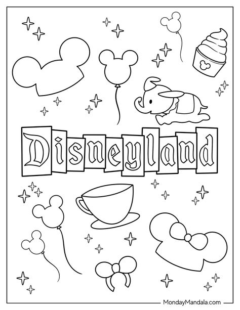 20 Disneyland Coloring Pages (Free PDF Printables) Disney Scenes To Draw, Simple Disney Coloring Pages, Disney Birthday Coloring Pages, Disney Symbols Drawing, Disneyland Suprise Ideas, Disney Tracing Worksheets, Disney Free Printable Coloring Pages, Disneyland Coloring Pages, Disney Day Kindergarten