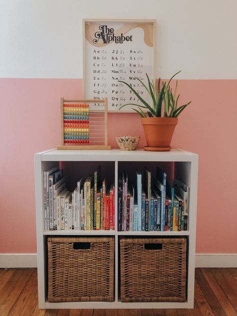 4 Cube Toy Storage, Cube Organizer For Toys, 4 Cube Organizer Ideas Bedroom, Cube Shelf Nursery, 4 Cube Storage Ideas, 4 Cube Organizer Ideas, Cube Organizer Bookshelf, Cube Organizer Ideas, Homey Cottage