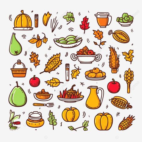 hand drawn thanksgiving doodle set with icons and design elements cake doodle cartoon doodle doodl Doodle Boarders, Thanksgiving Doodles, Cake Doodle, Bookish Journal, Cartoon Thanksgiving, Doodle Png, Doodle Doodle, Cartoon Doodle, Cartoon Cake