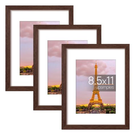 PRICES MAY VARY. MULTIPLE FRAMES & STURDY MATERIAL: Set of 3 pieces in the same sizes for neat and uniform wall decoration. Lightweight but well made, comes with high definition glass, better protection from scratches. SIZE: The picture frame fits 8.5x11 photo without mat, 6x8 photo with mat. Mat opening was designed slightly smaller than photo itself in order to hold it steadily while not a defect. EASY TO USE: The spring type action on the back of the frame is easy to open and you can load you Picture Frame Set, Tabletop Display, Picture Frame Sets, Table Top Display, Frame Set, Photo Displays, Photo Frames, Wall Decoration, Picture Frame