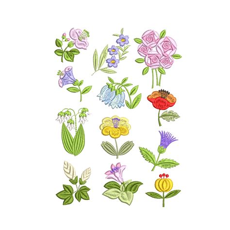 12 Small Flower Machine Embroidery Designs, Tiny Floral Botanical Wildflower Garden Pattern Instant Download Zip - 5 sizes Flower Machine Embroidery, Individual Flowers, Flower Machine Embroidery Designs, Garden Pattern, Wildflower Garden, Tiny Flowers, Floral Botanical, Small Flowers, Embroidery Machine