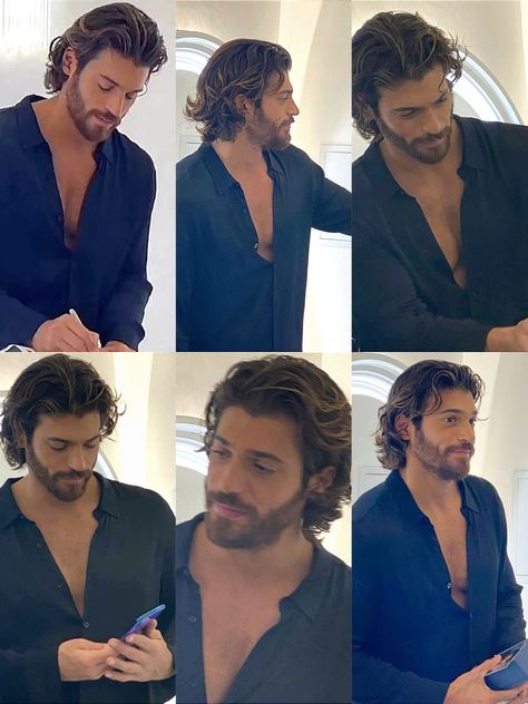 Can Yaman Long Hair, Can Yaman Hair, Ilenko Romanov, Winner Mindset, Cam Yaman, Long Curly Hair Men, Medium Length Curly Hair, Gentleman Aesthetic, Beard Styles For Men