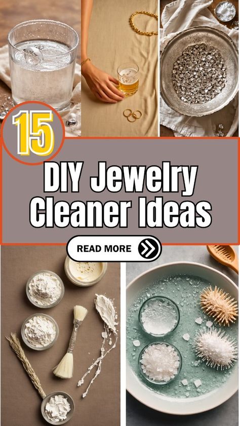 Discover 15 simple and effective DIY jewelry cleaner recipes that will make your precious pieces shine like new! From natural ingredients to household items, these cleaning hacks are perfect for keeping your jewelry sparkling clean. Click to learn more! #Gemstone #Sparkling #Cleaning #Tips #Keeping #Care #The #for #Tidiness #Organizers #and #Your #Jewelry #StatementJewelry #Jewelry Diy Jewelry Cleaner, Natural Jewelry Cleaner, Repellent Diy, Cleaning Silver, Diy Dish Soap, Jewelry Cleaner Diy, Tarnished Silver Jewelry, Wire Ideas, Cleaning Methods