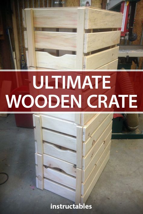 Wooden Storage Crate, Stackable Wooden Crates, Stackable Wooden Boxes, Easy Diy Wooden Projects, Diy Wood Crates How To Make, Pallet Shelves Storage, Diy Crates, Wooden Crates Projects, Wood Crate Diy