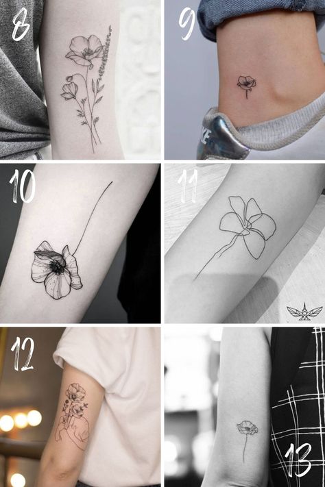 25 Pretty Poppy Tattoo Designs + Ideas - Tattoo Glee Poppies Tattoo Black And White, Small Poppy Flower Tattoo Simple, Black And White Poppy Tattoo, Poppy Tattoo Black And White, Poppy Tattoo Black, Poppy Flower Tattoo Design, Poppy Flower Tattoo Small, Poppy Tattoo Design, Black Poppy Tattoo