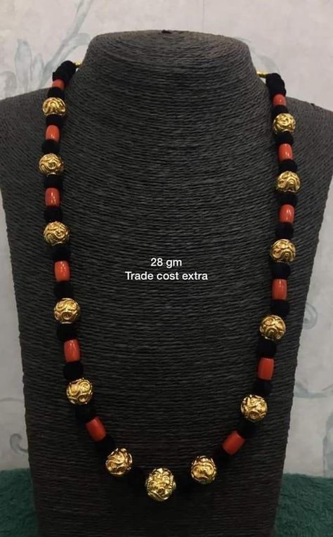 Black Beads Jewellery, Rani Haram, Antique Necklace Gold, Coral Jewelry Set, Ornament Designs, Traditional Necklace, Neck Pieces Jewelry, Black Beads Mangalsutra Design, Antique Gold Jewelry Indian