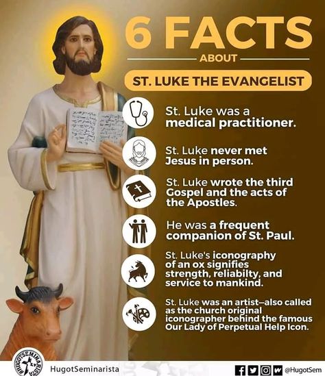 St Luke The Evangelist, Luke The Evangelist, St Luke, Some Interesting Facts, Saint Quotes Catholic, Saint Luke, Womens Bible Study, Prayer For Family, Preschool Lesson Plans